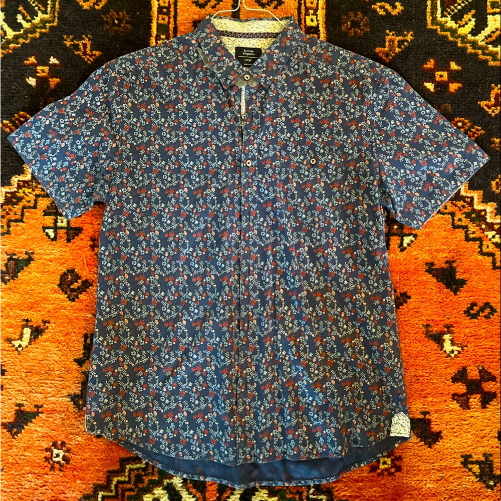 Sunrise Kingdom- Mens floral button down - Large